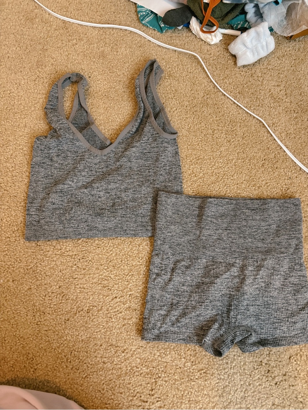 Target Gray Seamless Stretch Bralette & High-Waist Shorts Set